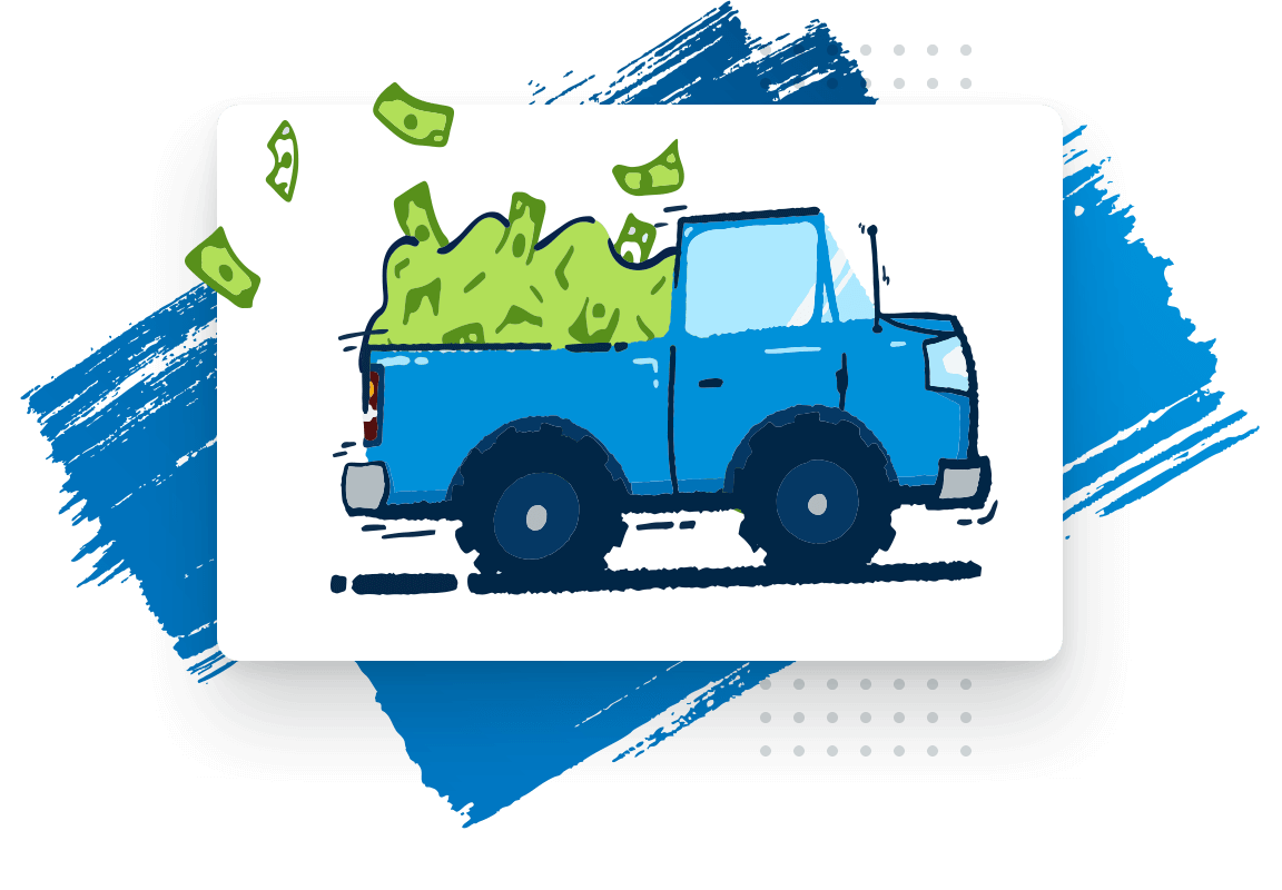 Truck full of cash being hauled away