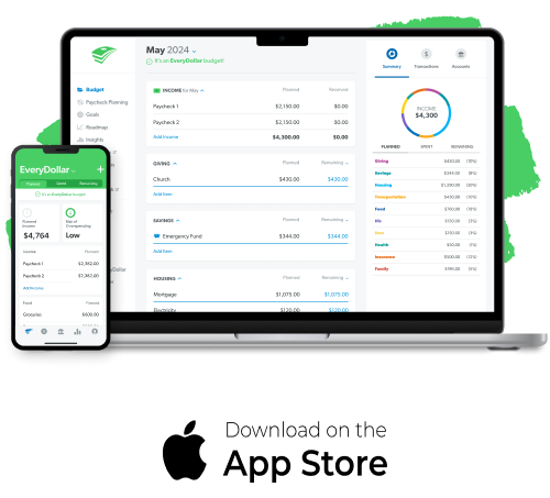 start EveryDollar on web or download the EveryDollar app