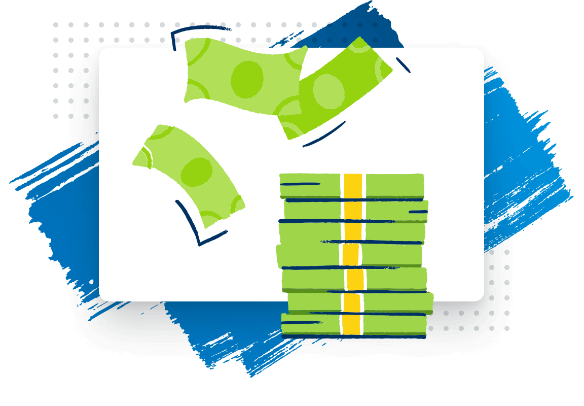 Stack of money owed to people