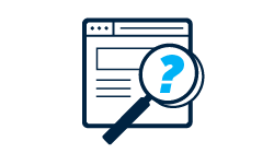 Searching website with magnifying glass icon